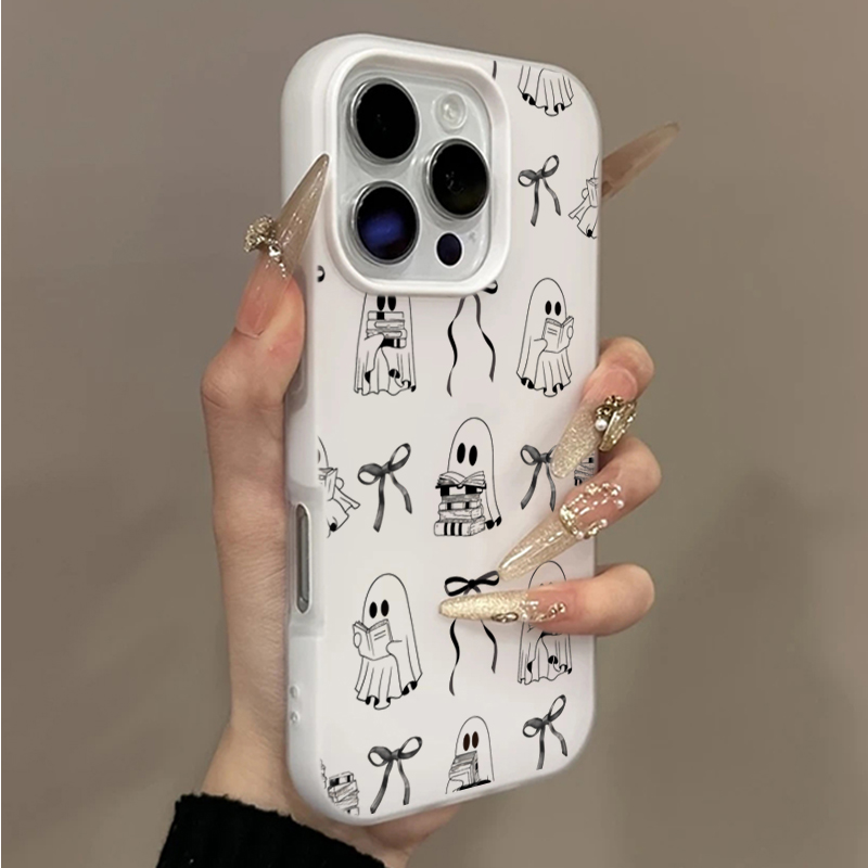 Bookshelf - かわいいハロウィンブックゴーストボウのiPhoneケース iPhone 17 16 14 15
