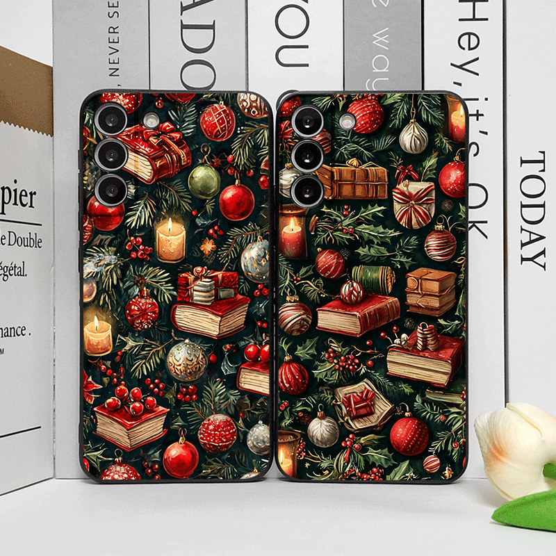 クリスマスデコレーション本棚ブックプリントスマホケース Ho - Bookshelf のレビューと価格