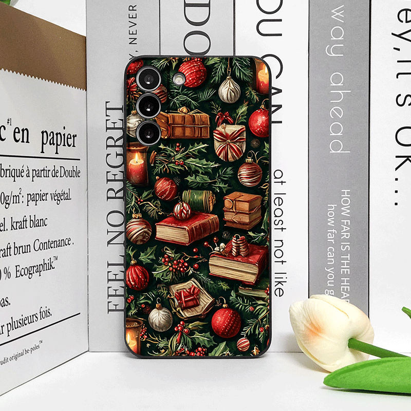 クリスマスデコレーション本棚ブックプリントスマホケース Ho - Bookshelf のレビューと価格