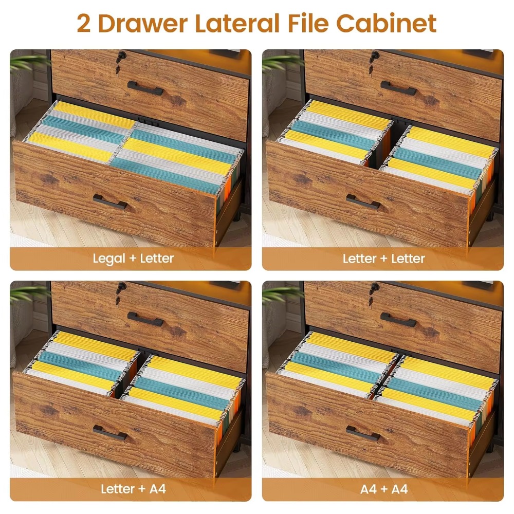 59インチファイルキャビネット、2段引き出し付き家庭用/オフ - File Cabinet のレビューと価格