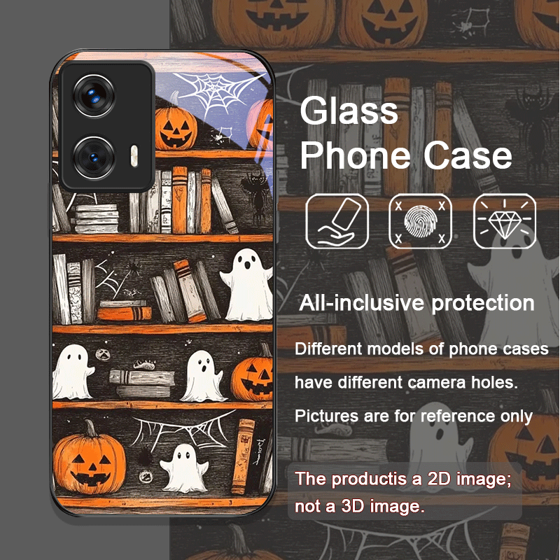 ハロウィン パンプキン ゴースト 本棚 強化ガラス製 スマホ - Bookshelf のレビューと価格
