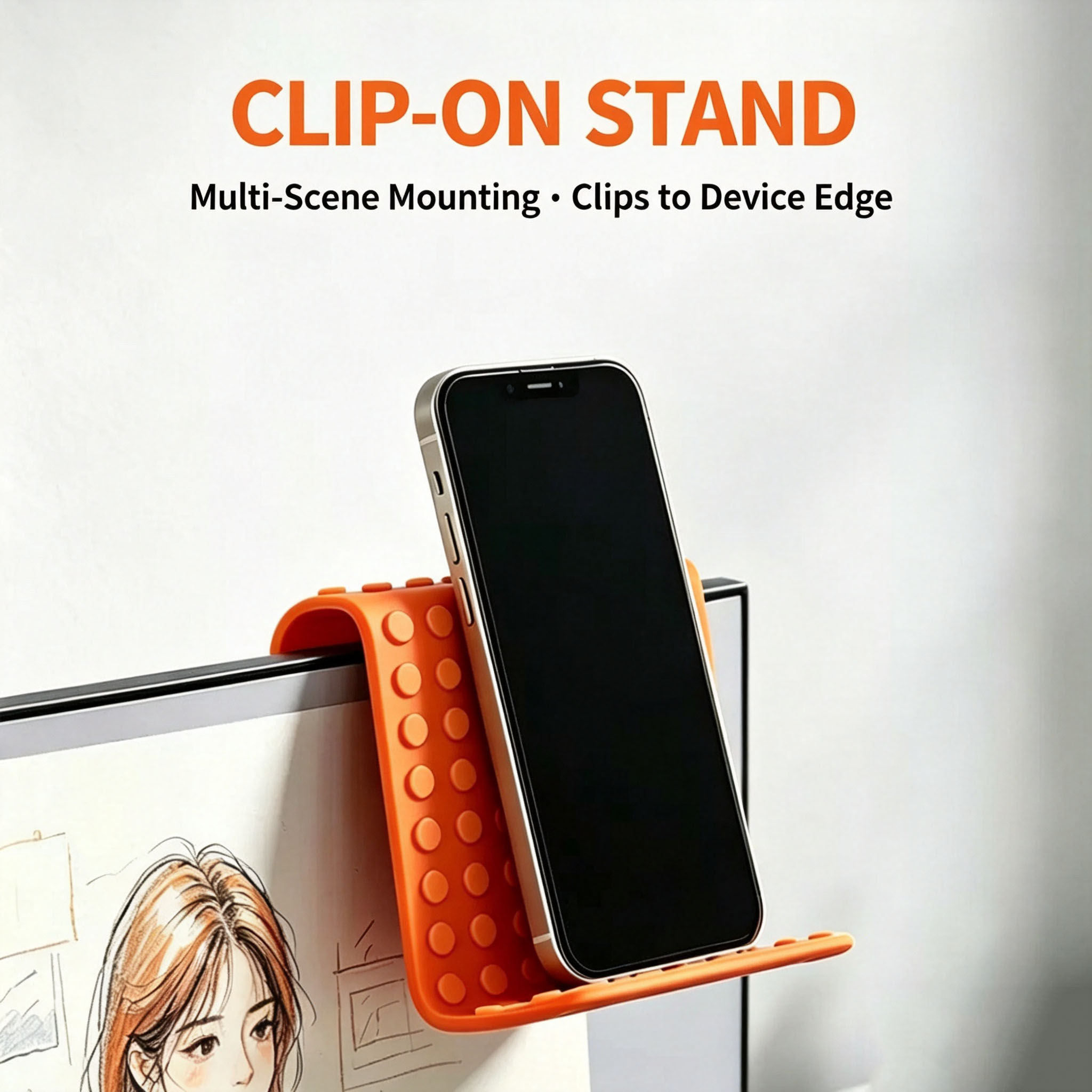 携帯用ユニバーサル携帯電話スタンド、角度調整可能なシリコン製 - Standing Desk のレビューと価格