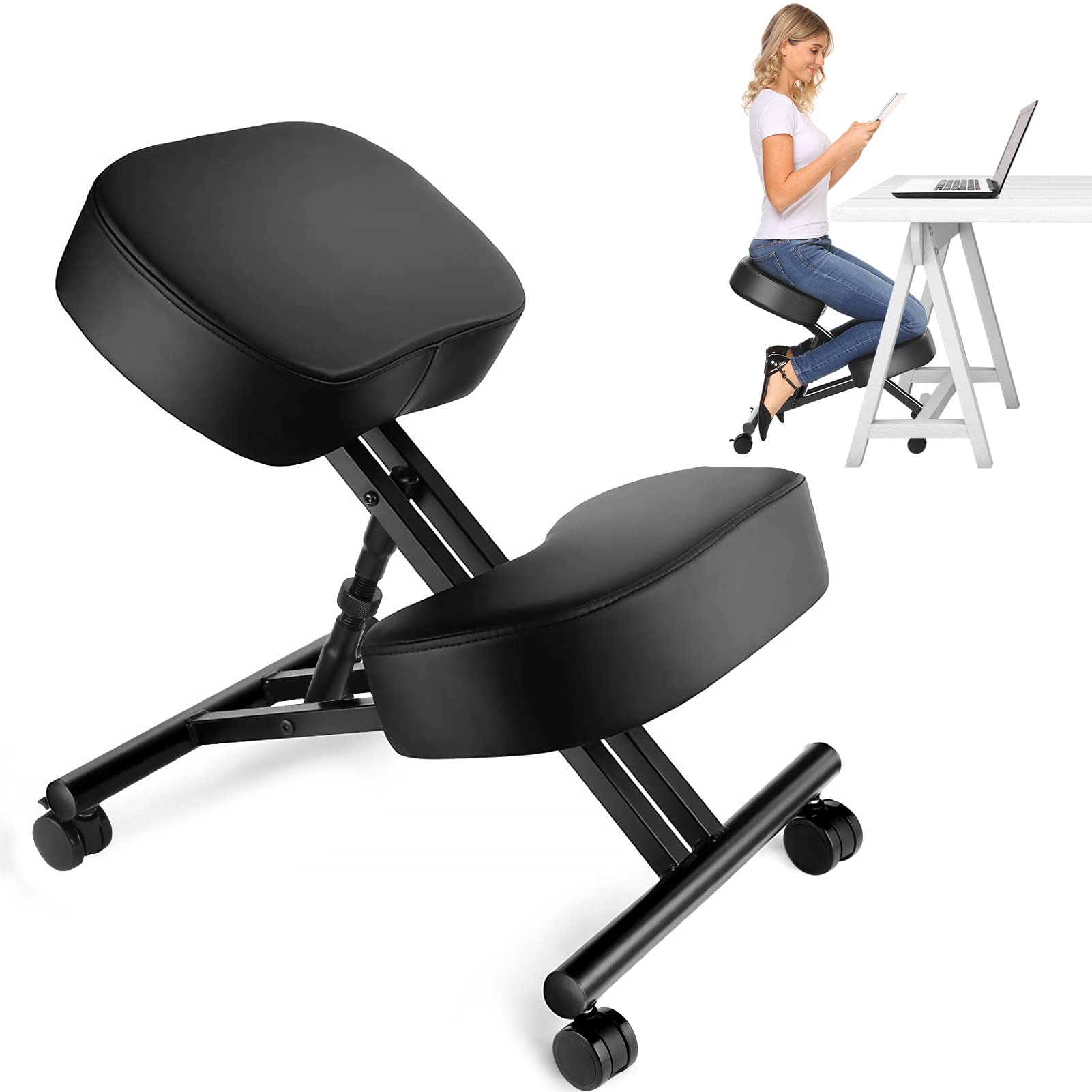 オフィス用のエルゴノミクスニーリングチェア、家庭およびオフィ - Office Chair のレビューと価格