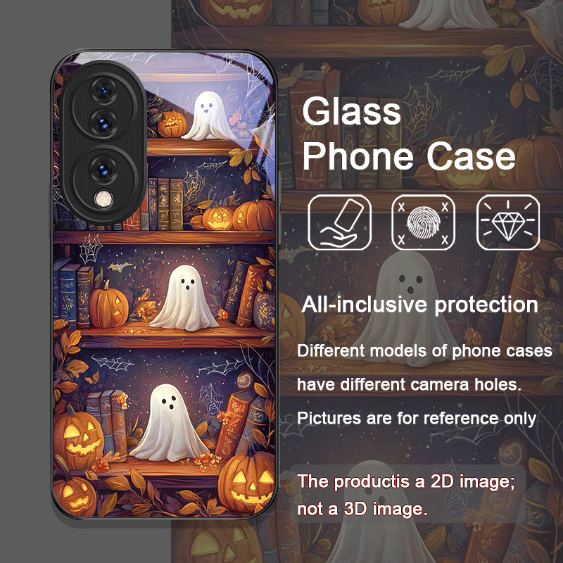 ハロウィン パンプキン ゴースト 本棚 強化ガラス製スマホケ - Bookshelf のレビューと価格