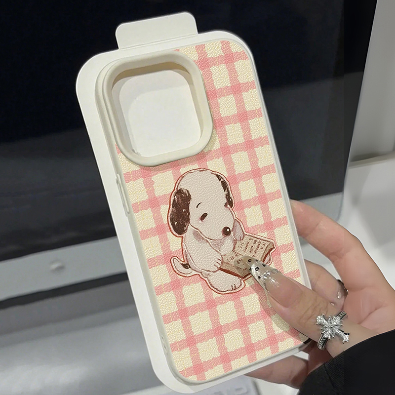 かわいいヴィンテージブック犬ライチ柄スマホケース Samsu - Bookshelf のレビューと価格