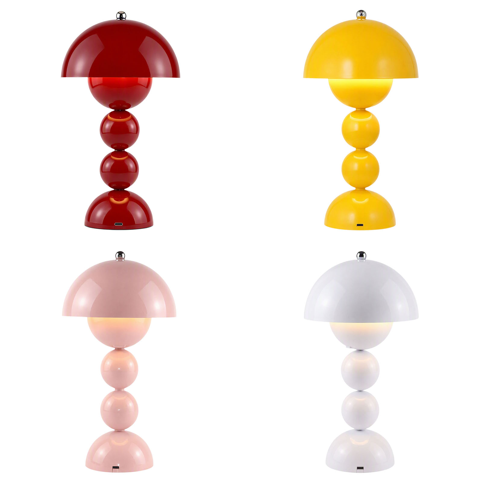 きのこ型の花柄テーブルランプ。USB充電式LEDデスクライト - Desk Lamp のレビューと価格