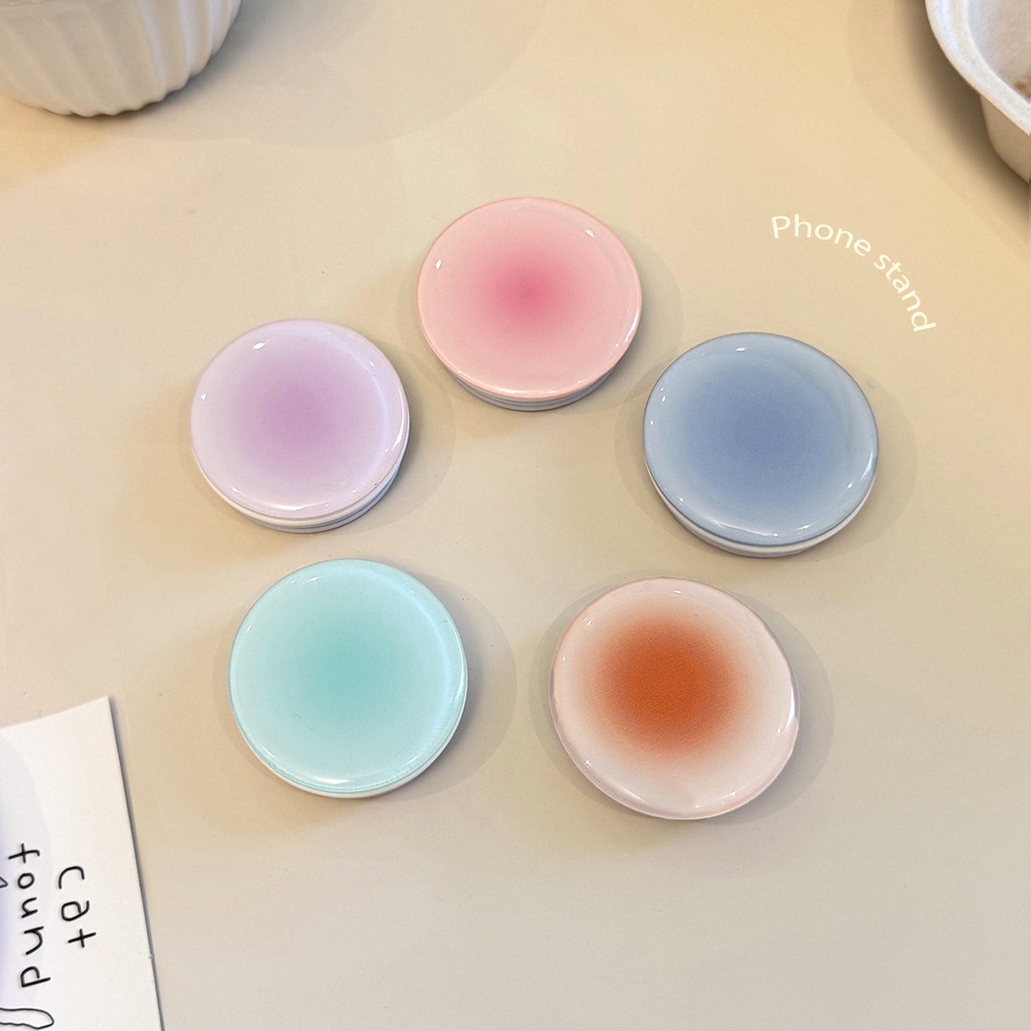 インスタ映え グラデーション スマホグリップホルダー 背面粘 - Mobile Pedestal Cabinet のレビューと価格