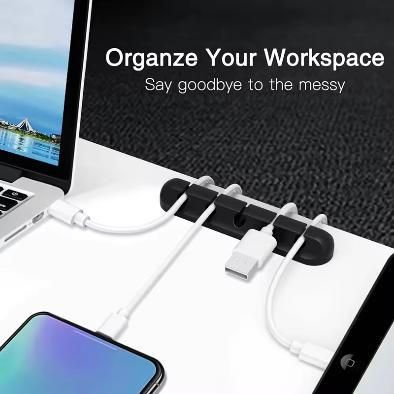 シリコーン USB ケーブル クリップ ワインダー オーガナ - Desk Organizer のレビューと価格