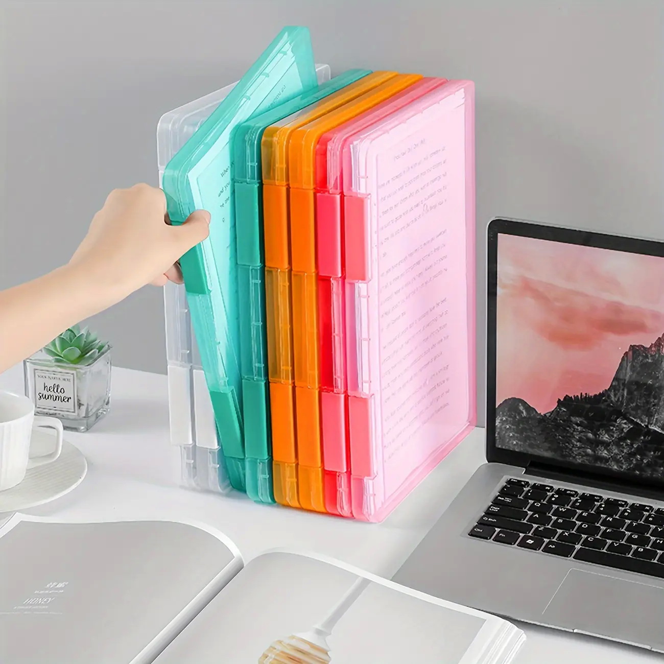 1pc 多層ポータブルファイルボックス、ポータブル透明ファイ - File Cabinet のレビューと価格