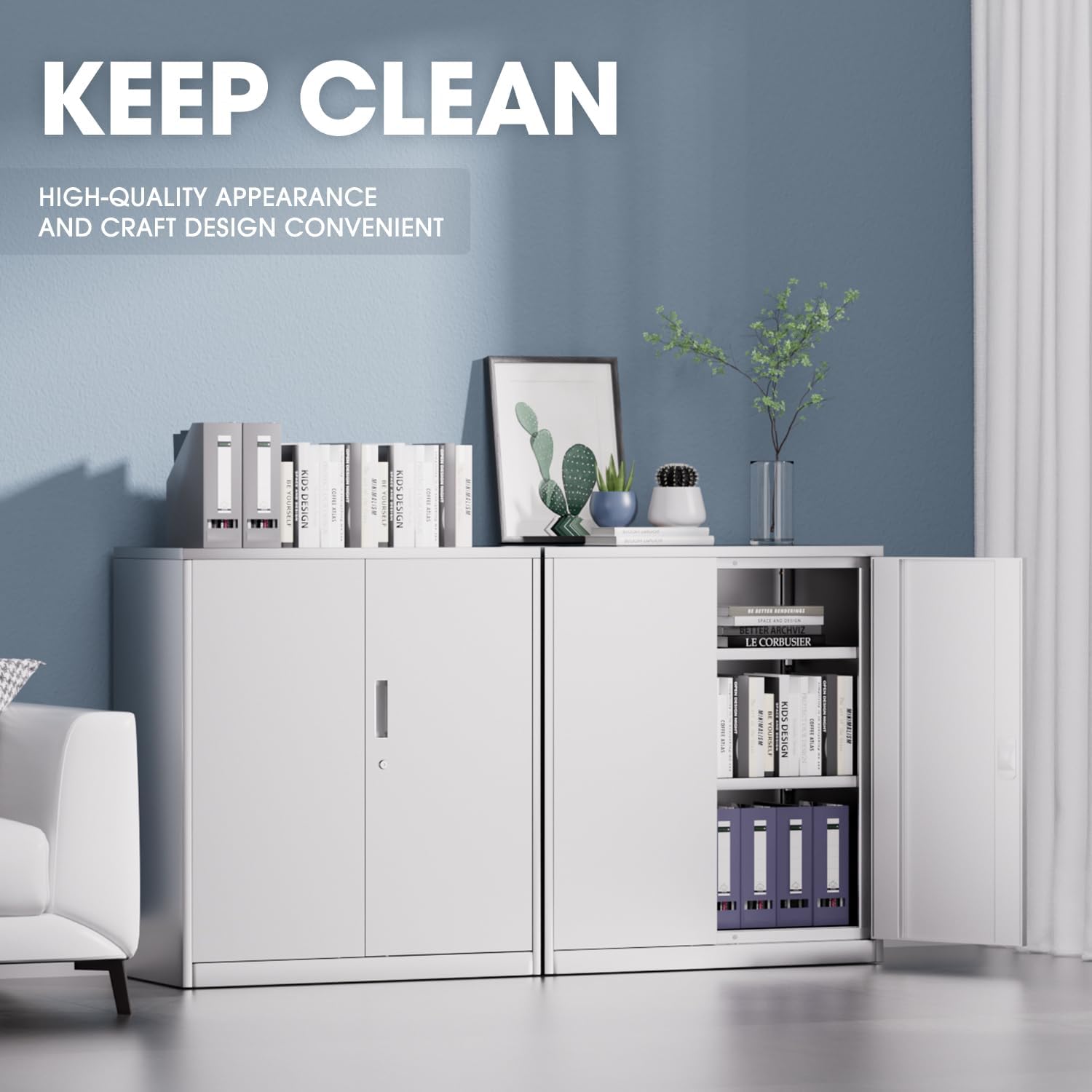 # モダンな頑丈な白い金属製収納ファイルキャビネット、36イ - File Cabinet のレビューと価格