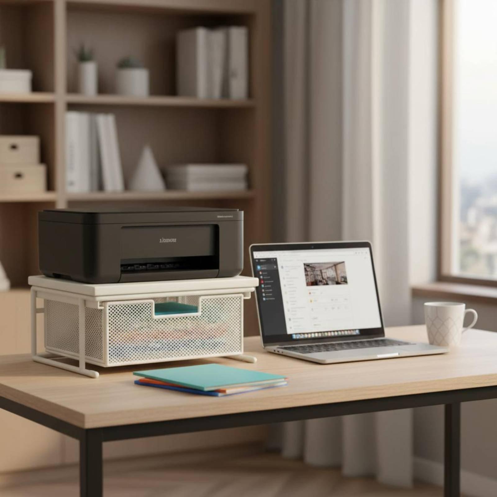 引き出し収納付きプリンタースタンド 省スペースデスクトッププ - Printer Stand のレビューと価格