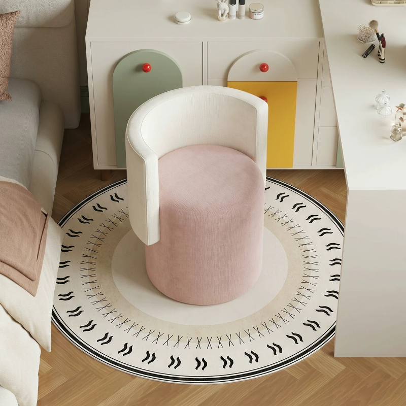 ドレッシング用のかわいい化粧台スツール、キュートなピンクの木 - Office Stool のレビューと価格
